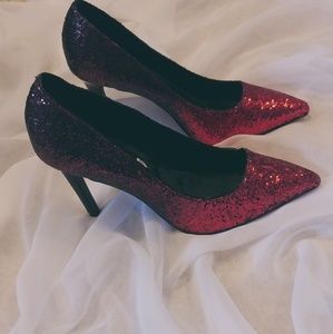 Red sparkly heels